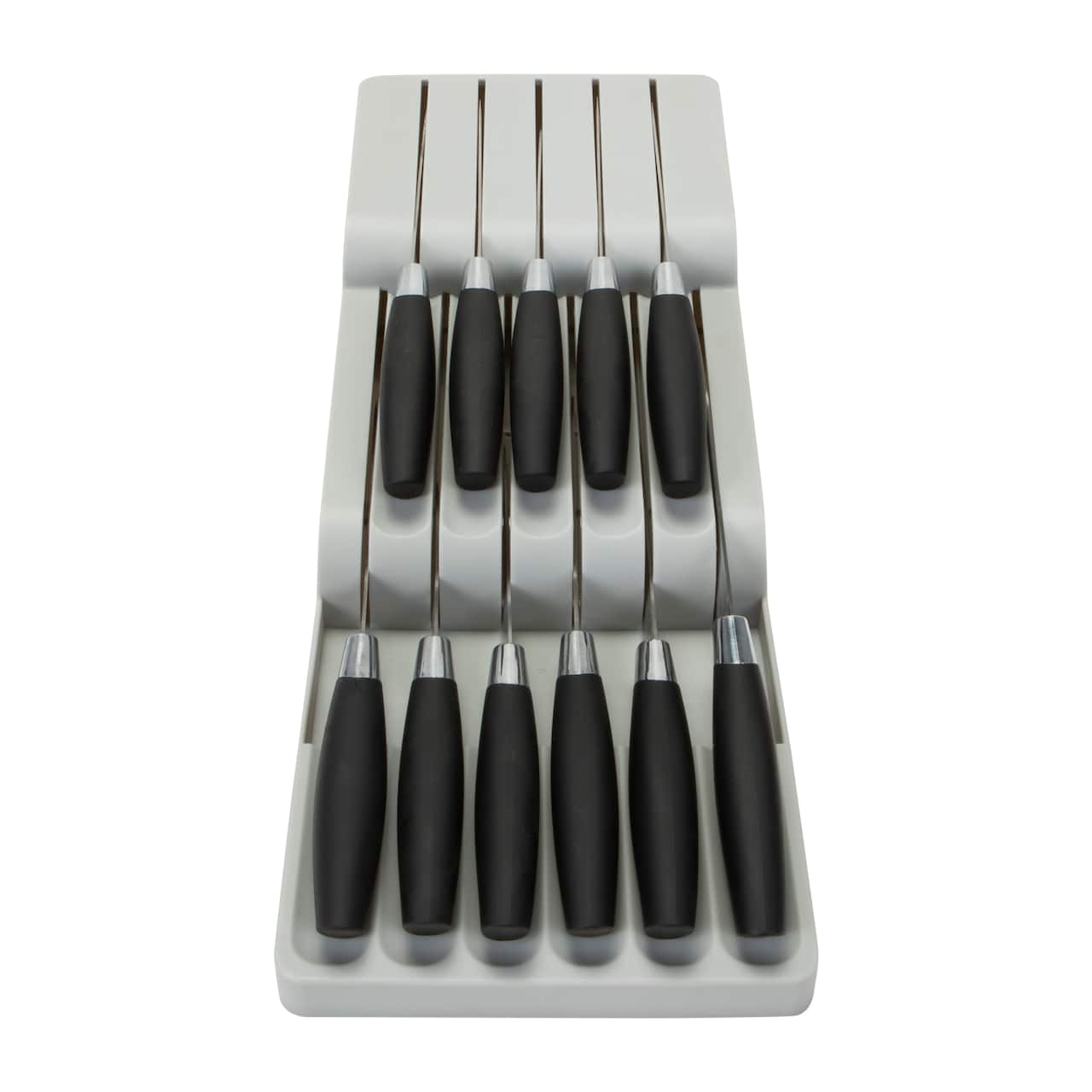 Kitchen Details 2-Tier Gray In-Drawer Knife Organizer